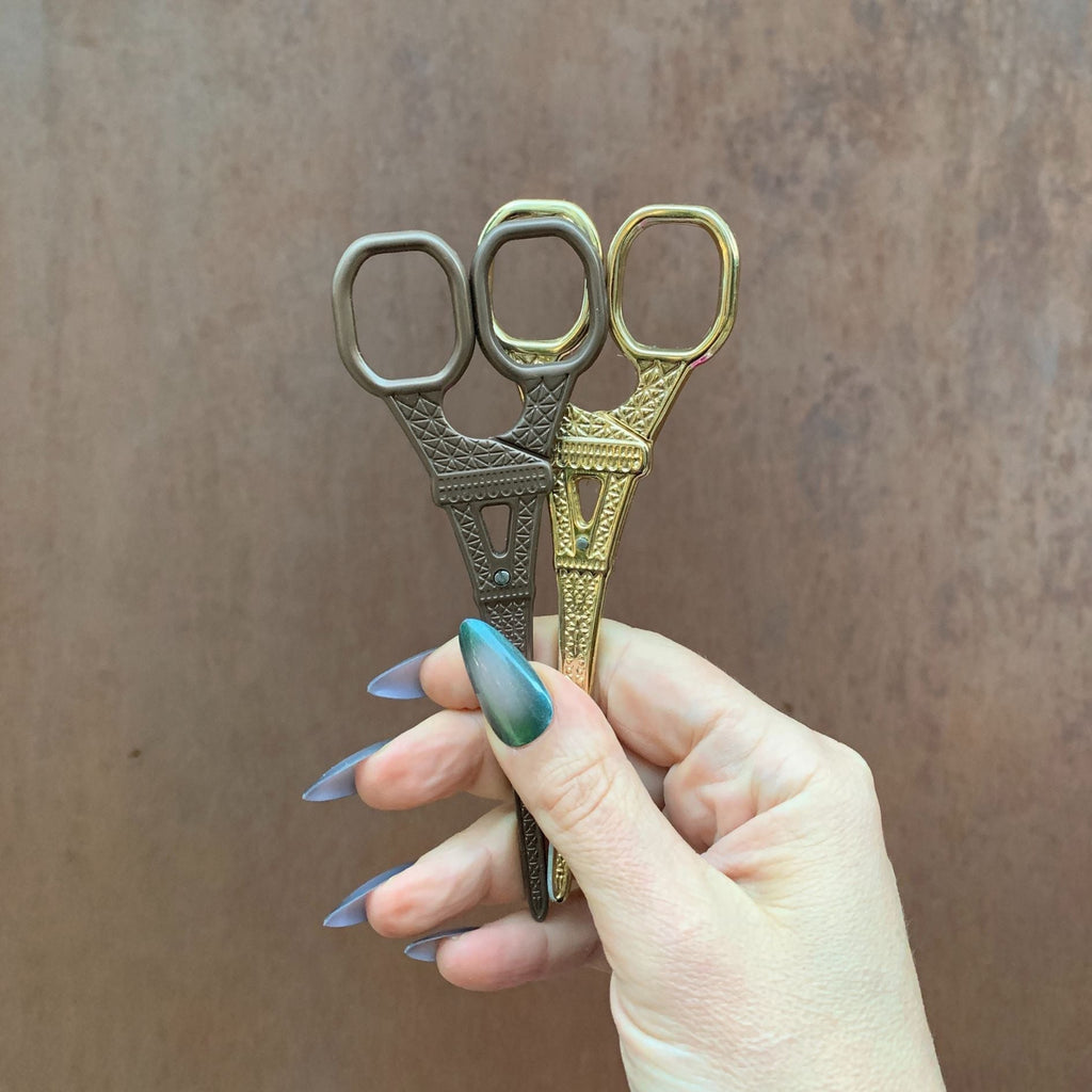 Eiffel Tower Mini Scissors in Antique Bronze, Rose Gold, Silver, Iridescent, or Gold - Che Cose Belle
