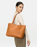 Elba medium size structured tote in vegetable - tanned leather - Che Cose Belle