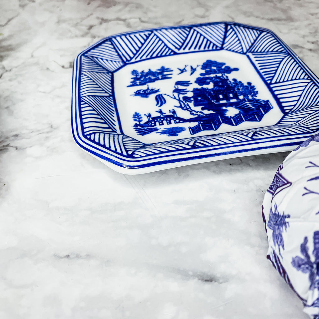 Chinoiserie Soap And Trinket Dish Set - Decorative Ceramic Soap Tray Gift