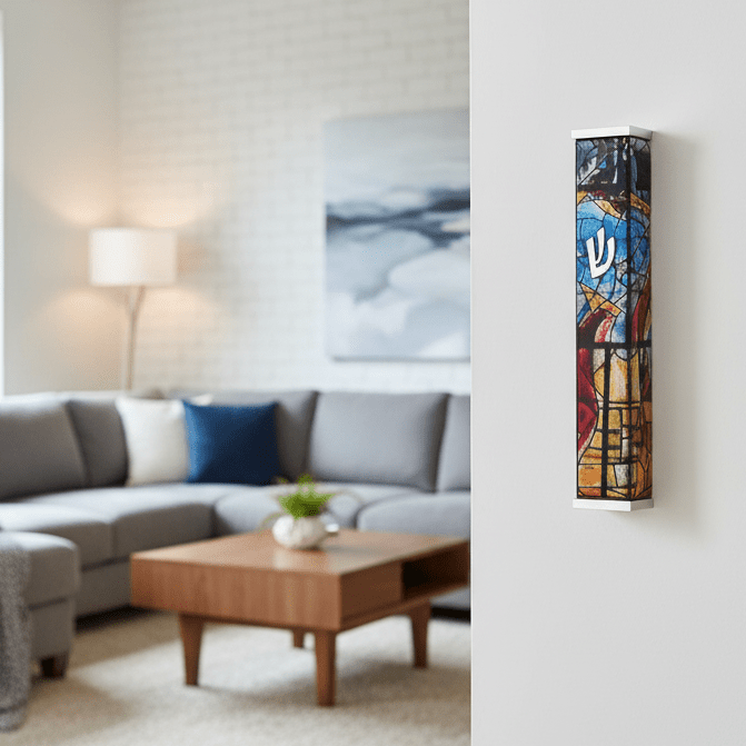 Elegant Mezuzah in Chagall Windows Design – Chagall Series - Che Cose Belle