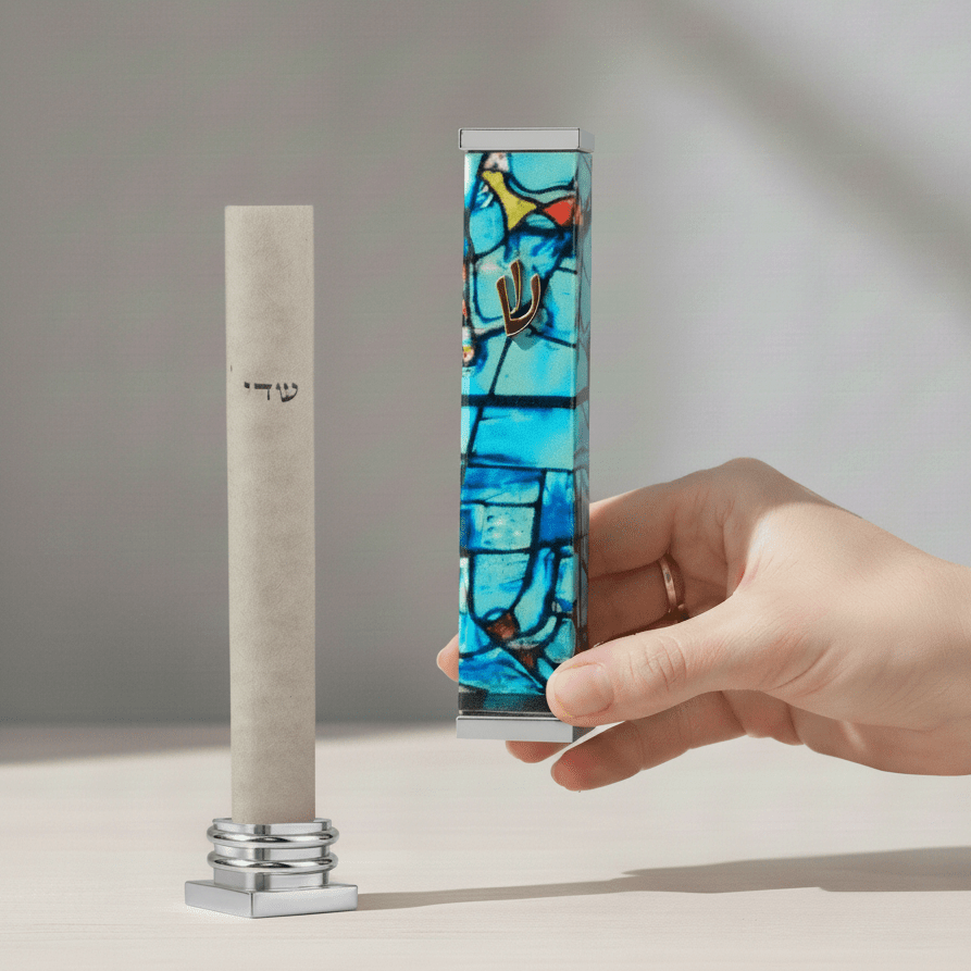 Elegant Mezuzah in Chagall Windows Design – Chagall Series - Che Cose Belle