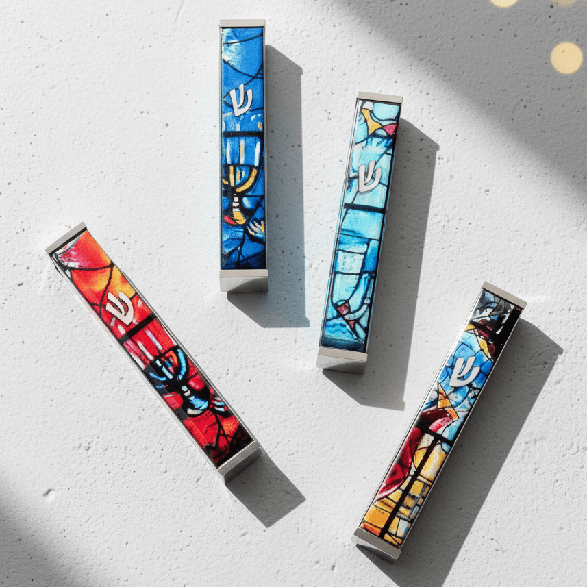 Elegant Mezuzah in Chagall Windows Design – Chagall Series - Che Cose Belle