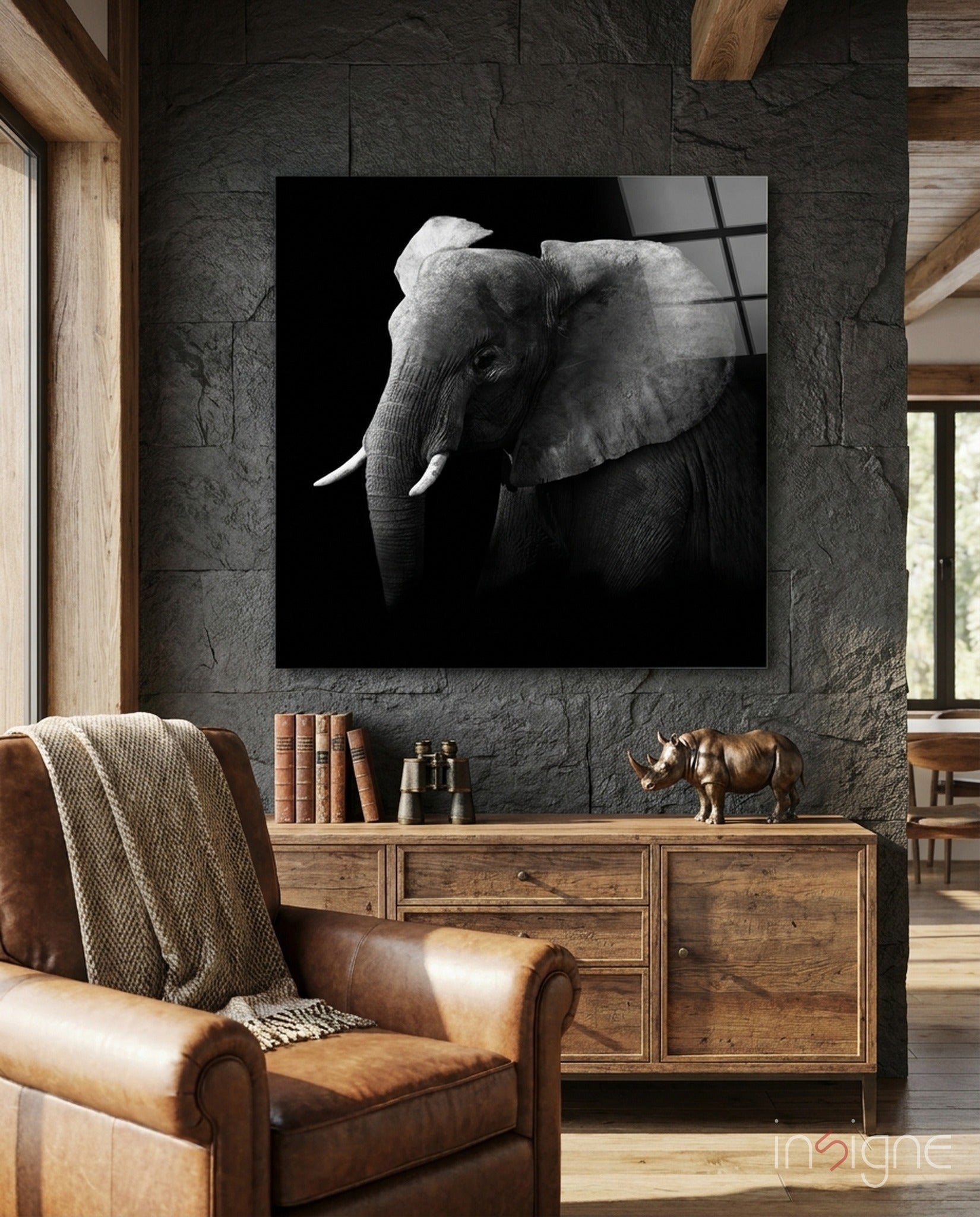 Elephant Glass Wall Art - Che Cose Belle
