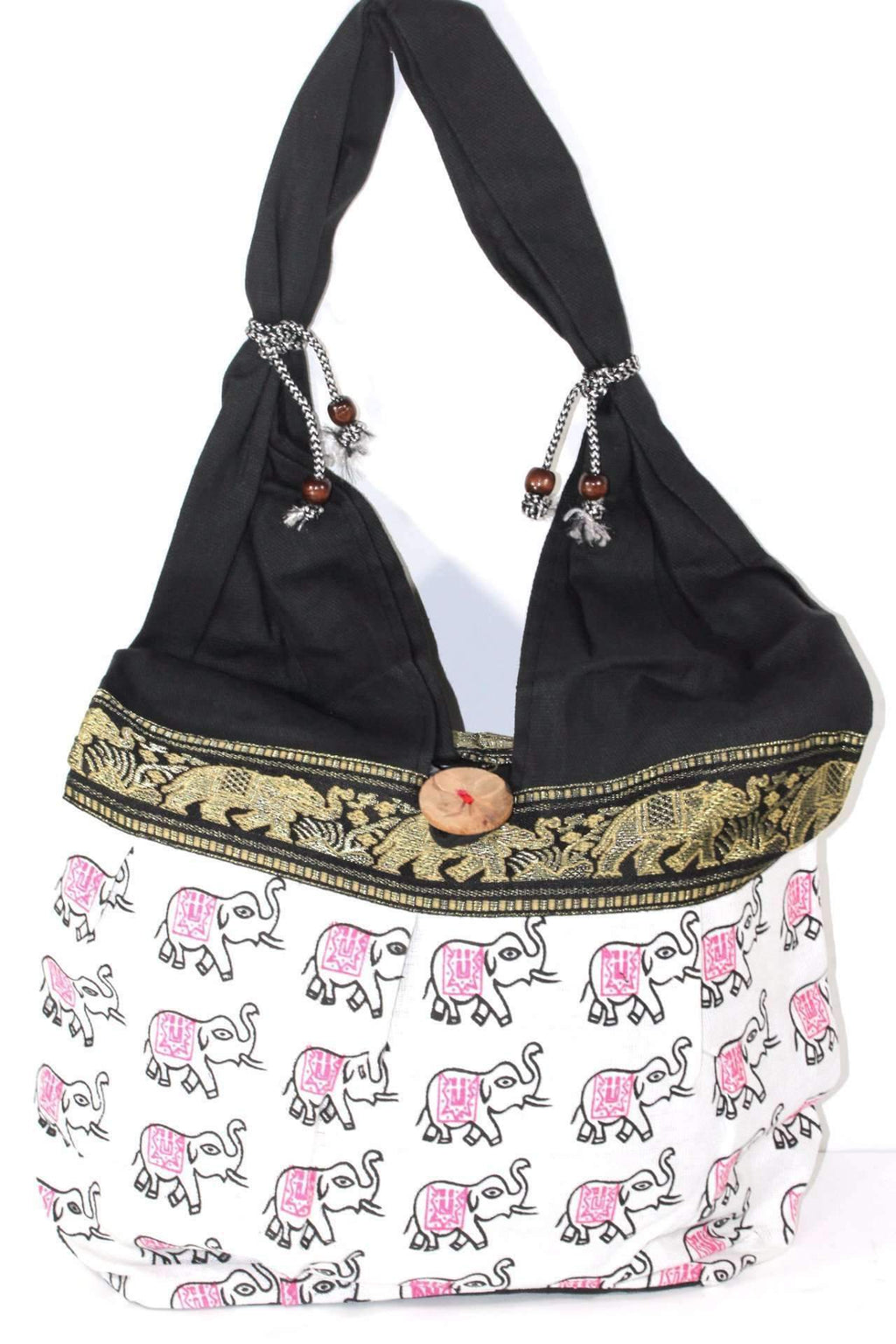 Elephant Jhola Bag Cotton Boho Sling Shoulder Handbag