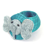 Elephant Lidded Basket - Turquoise Blue - Che Cose Belle