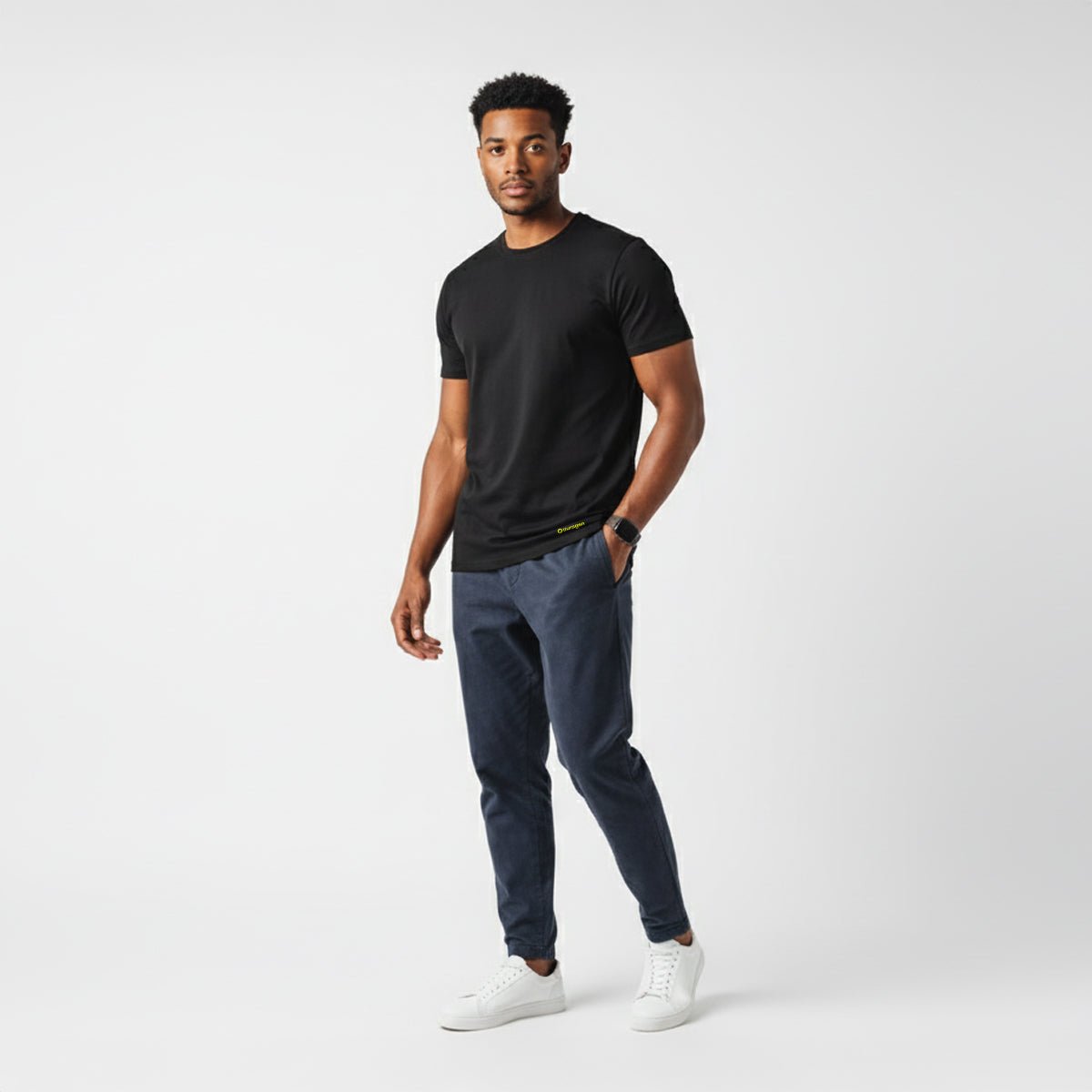 Elijah Black Short Sleeve Crew - Che Cose Belle