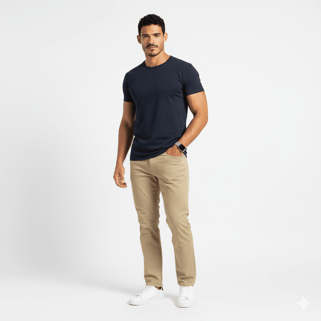 Elijah Navy Short Sleeve Crew - Che Cose Belle