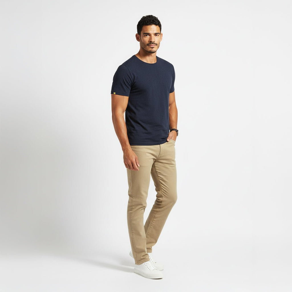 Elijah Navy Short Sleeve Crew - Che Cose Belle