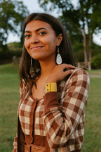 Ellipse Hammered Aluminum Earring - Che Cose Belle