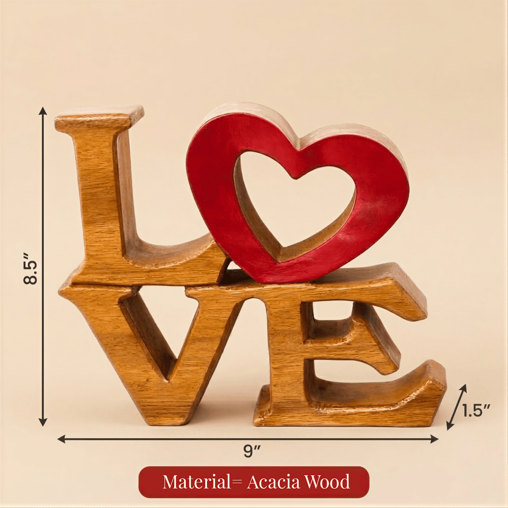 Elmija Enduring Love – Hand-Carved Wooden Sculpture, Handmade Decorative Home Art - Che Cose Belle