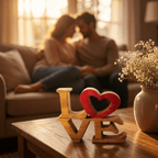 Elmija Enduring Love – Hand-Carved Wooden Sculpture, Handmade Decorative Home Art - Che Cose Belle