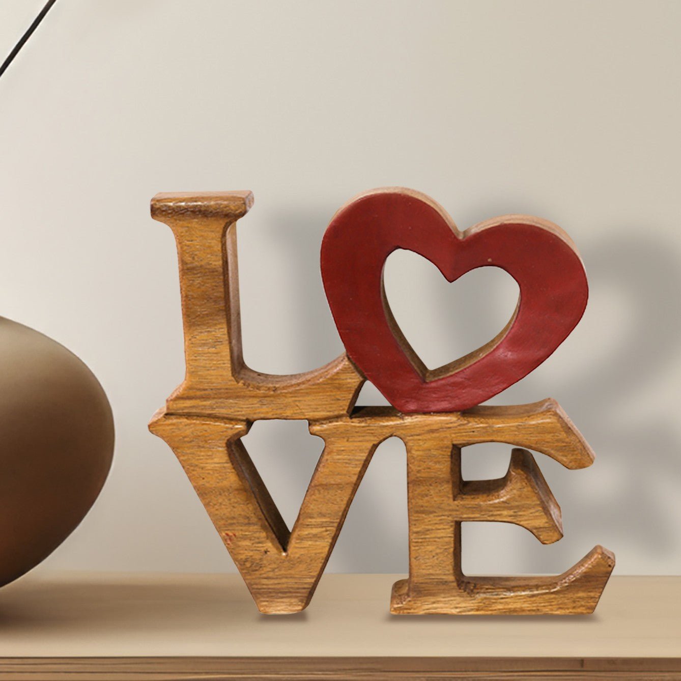 Elmija Enduring Love – Hand - Carved Wooden Sculpture, Handmade Decorative Home Art - Che Cose Belle