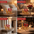 Elmija Enduring Love – Hand-Carved Wooden Sculpture, Handmade Decorative Home Art - Che Cose Belle