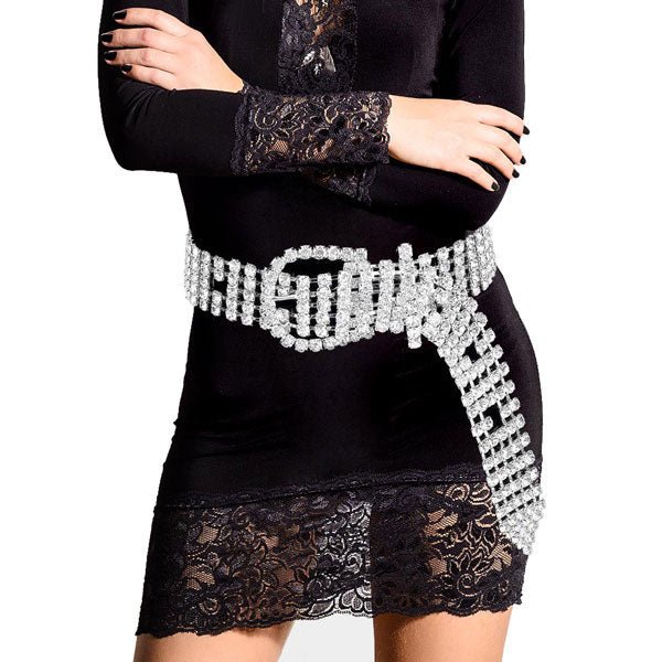 Embellished Crystal Rhinestone Buckle Belt - Che Cose Belle