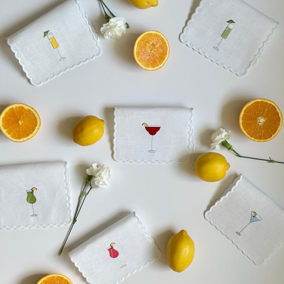 Embroidered Cocktail Napkin (Set of 6) - Che Cose Belle