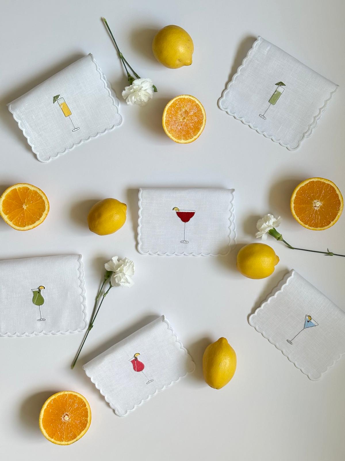 Embroidered Cocktail Napkin (Set of 6) - Che Cose Belle