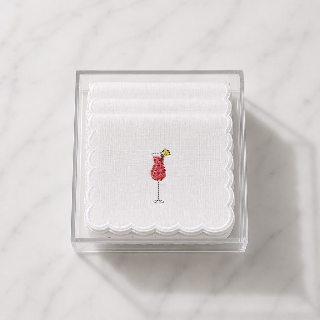 Embroidered Cocktail Napkin (Set of 6) - Che Cose Belle