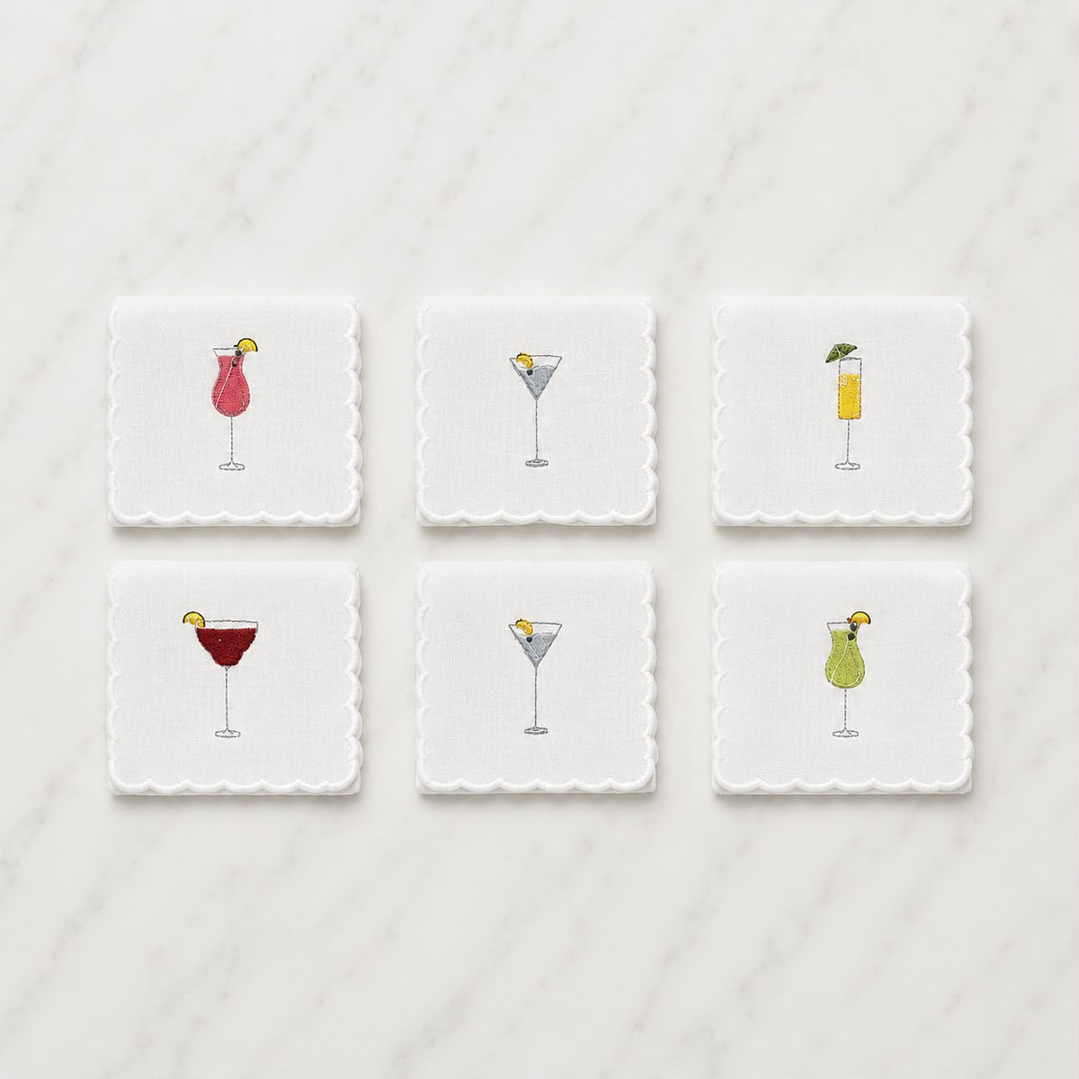 Embroidered Cocktail Napkin (Set of 6)