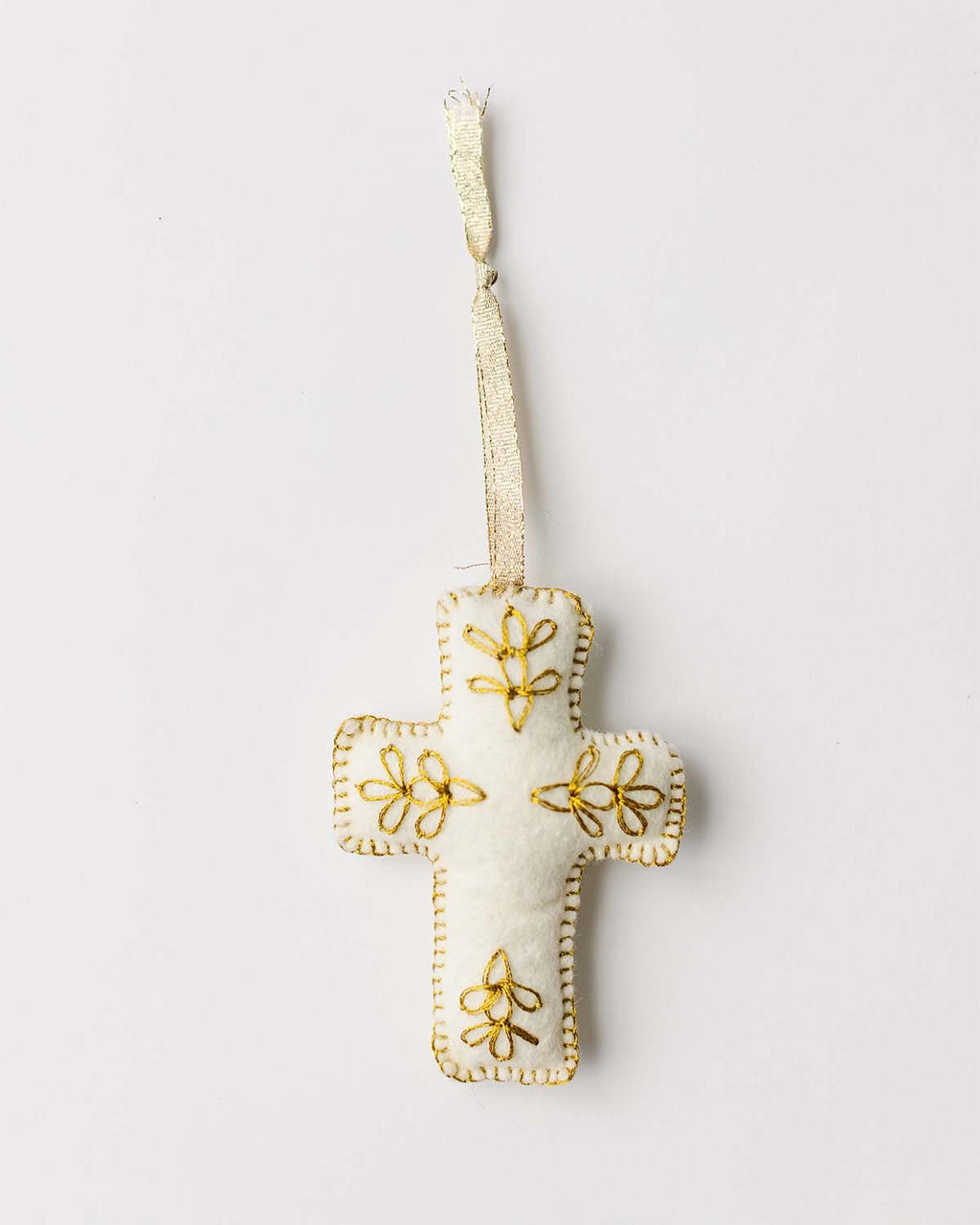 Embroidered Cross Ornament - Che Cose Belle