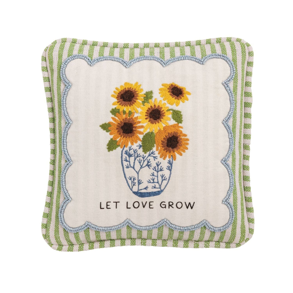 Embroidered Floral Mini Accent Pillow - Che Cose Belle