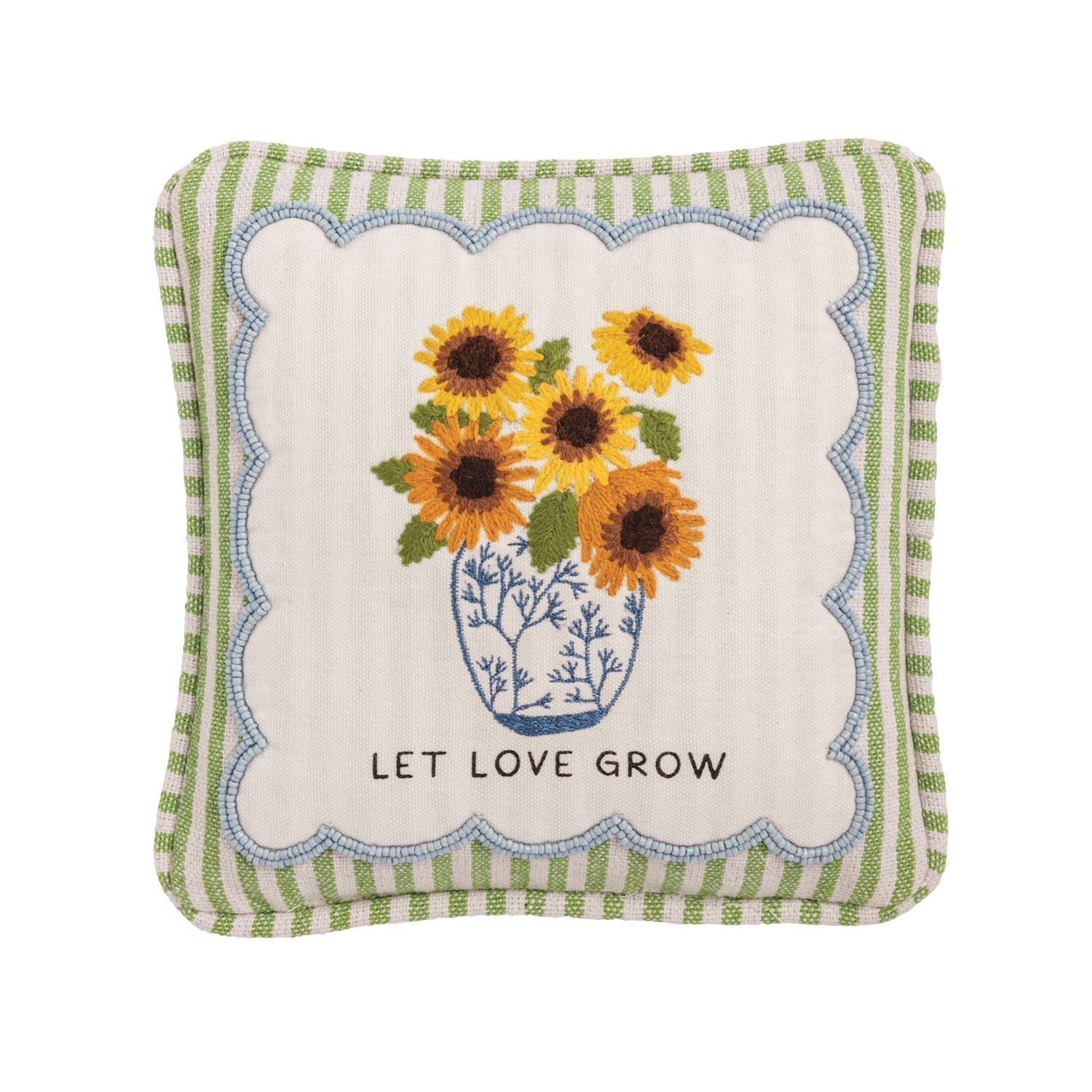 Embroidered Floral Mini Accent Pillow - Che Cose Belle