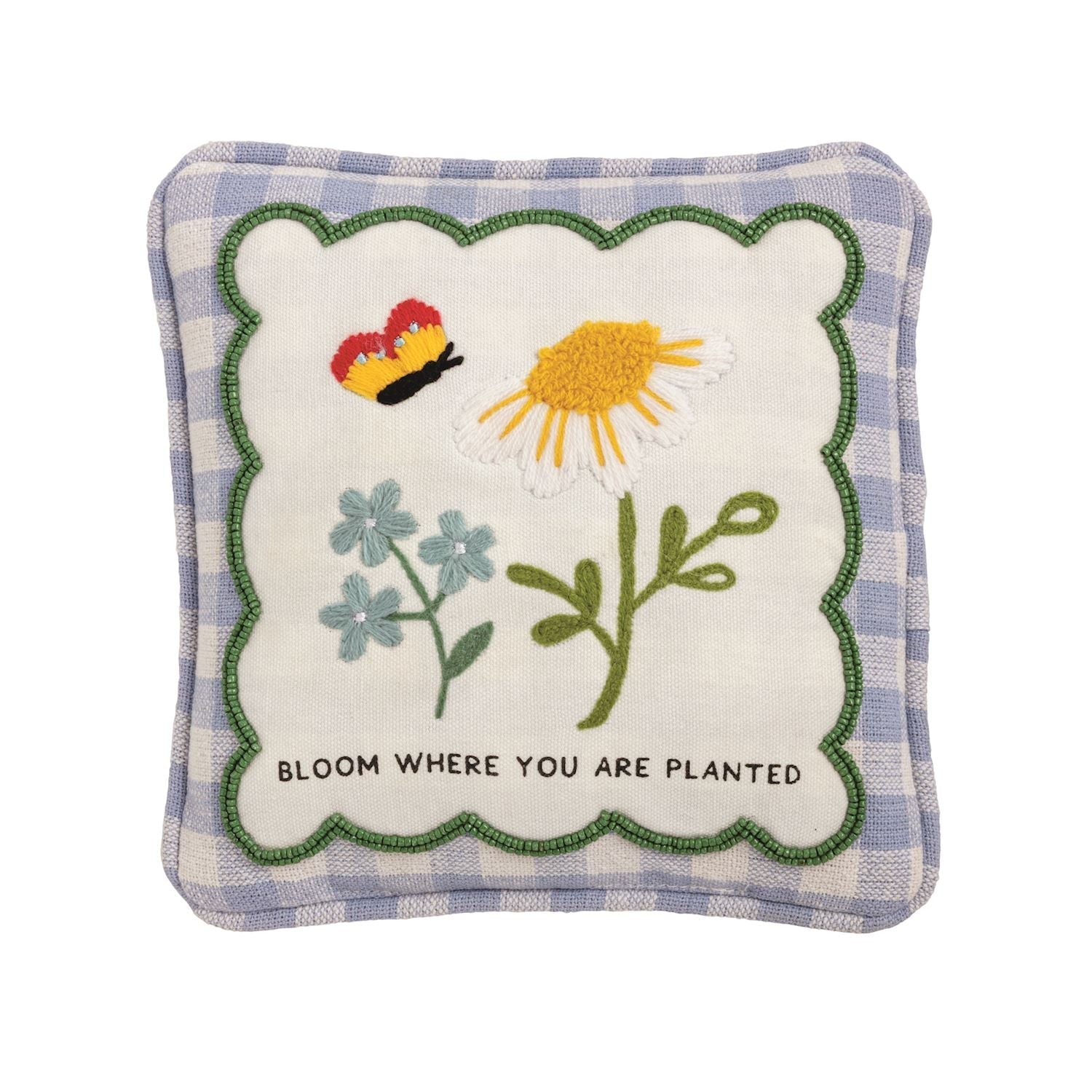 Embroidered Floral Mini Accent Pillow - Che Cose Belle