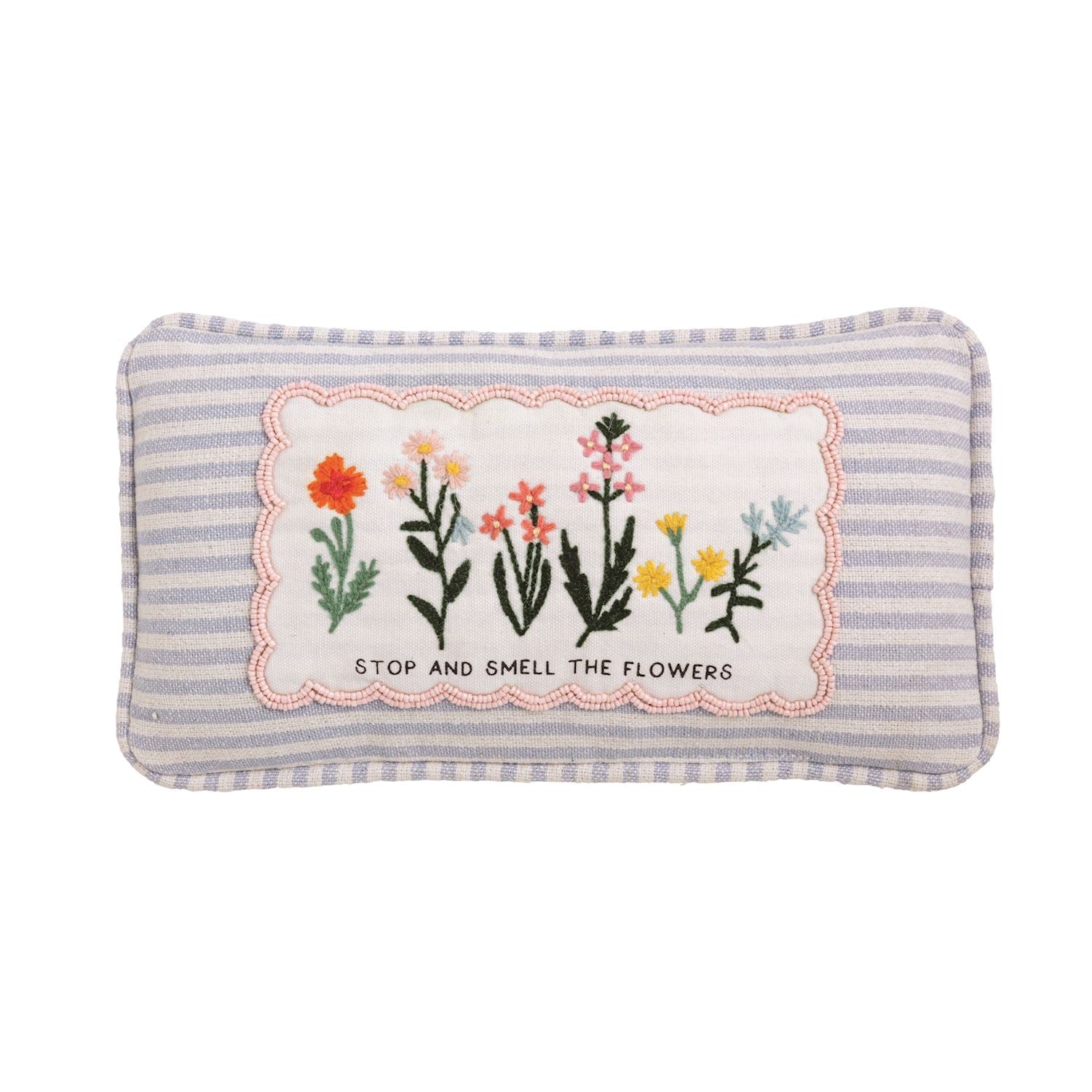 Embroidered Floral Mini Accent Pillow - Che Cose Belle