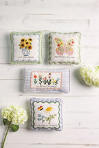 Embroidered Floral Mini Accent Pillow - Che Cose Belle