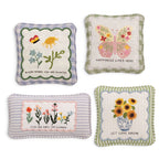 Embroidered Floral Mini Accent Pillow - Che Cose Belle