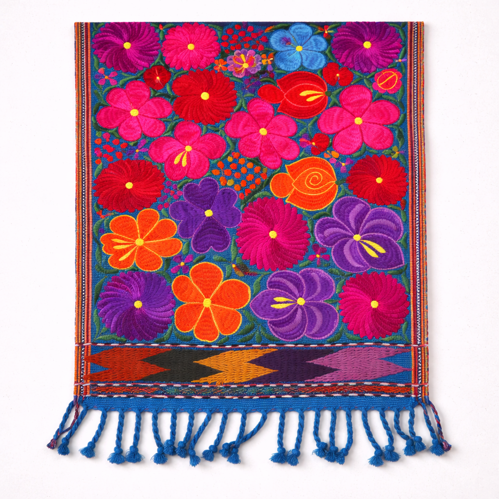Embroidered Floral Multicolor Table Runner – Fair Trade Guatemalan Textile - Che Cose Belle