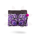 Embroidered Flower Leather Trim Wristlet - Thailand - Che Cose Belle