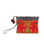 Embroidered Flower Leather Trim Wristlet - Thailand - Che Cose Belle