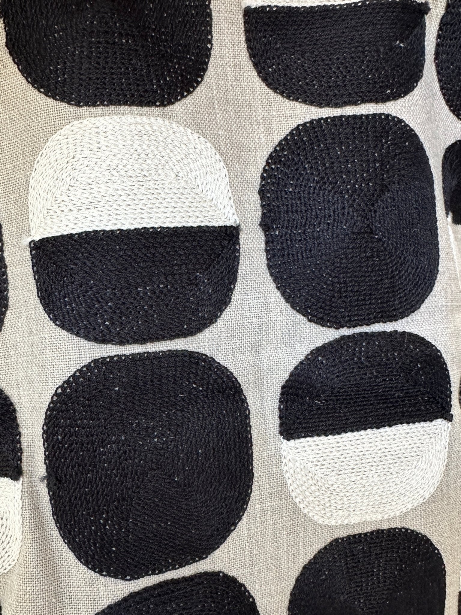 Embroidered Oval Pillow Cover - Black - Che Cose Belle