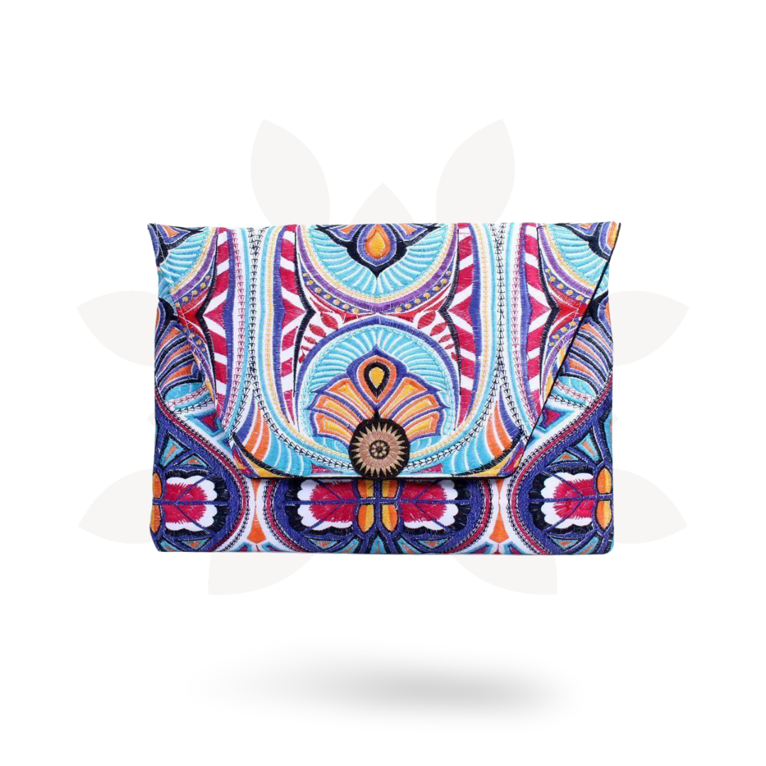 Embroidered Tahj Envelope Clutch | iPad Bag - Thailand - Che Cose Belle