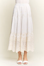 Embroidered Tiered Midi Skirt - Che Cose Belle