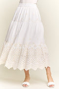 Embroidered Tiered Midi Skirt - Che Cose Belle