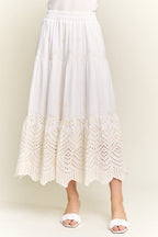 Embroidered Tiered Midi Skirt - Che Cose Belle