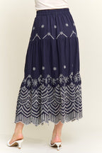 Embroidered Tiered Midi Skirt - Che Cose Belle