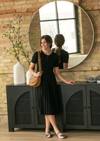 Emersyn Black Pleated Midi Dress - Che Cose Belle