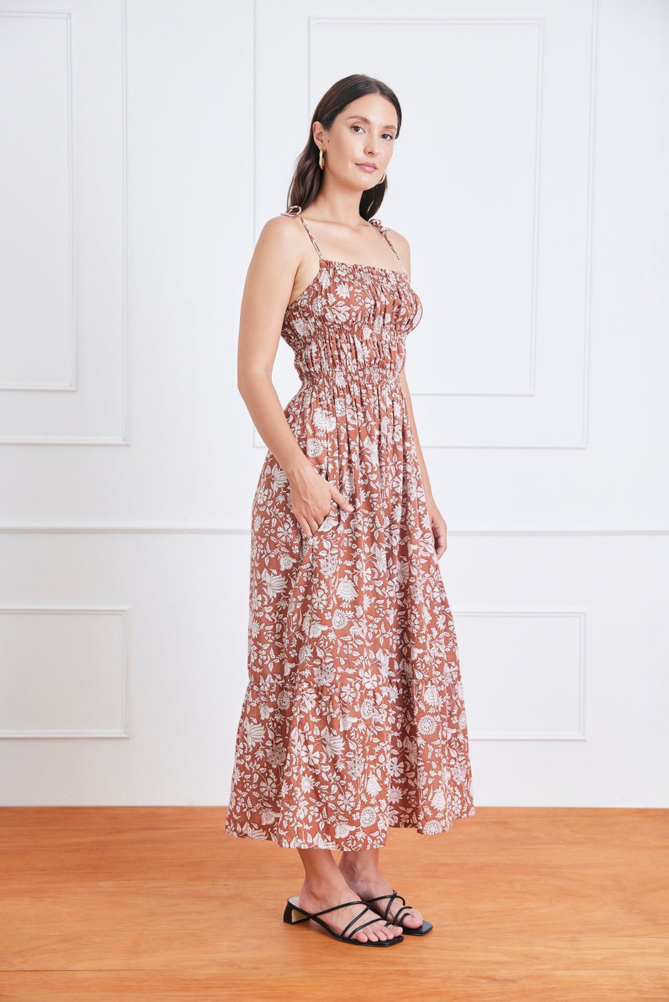 Emilia Midi Dress in Garden Roots - Che Cose Belle
