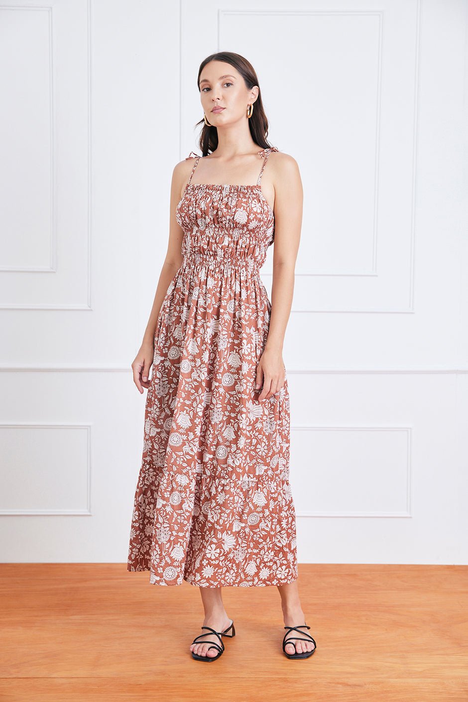 Emilia Midi Dress in Garden Roots - Che Cose Belle