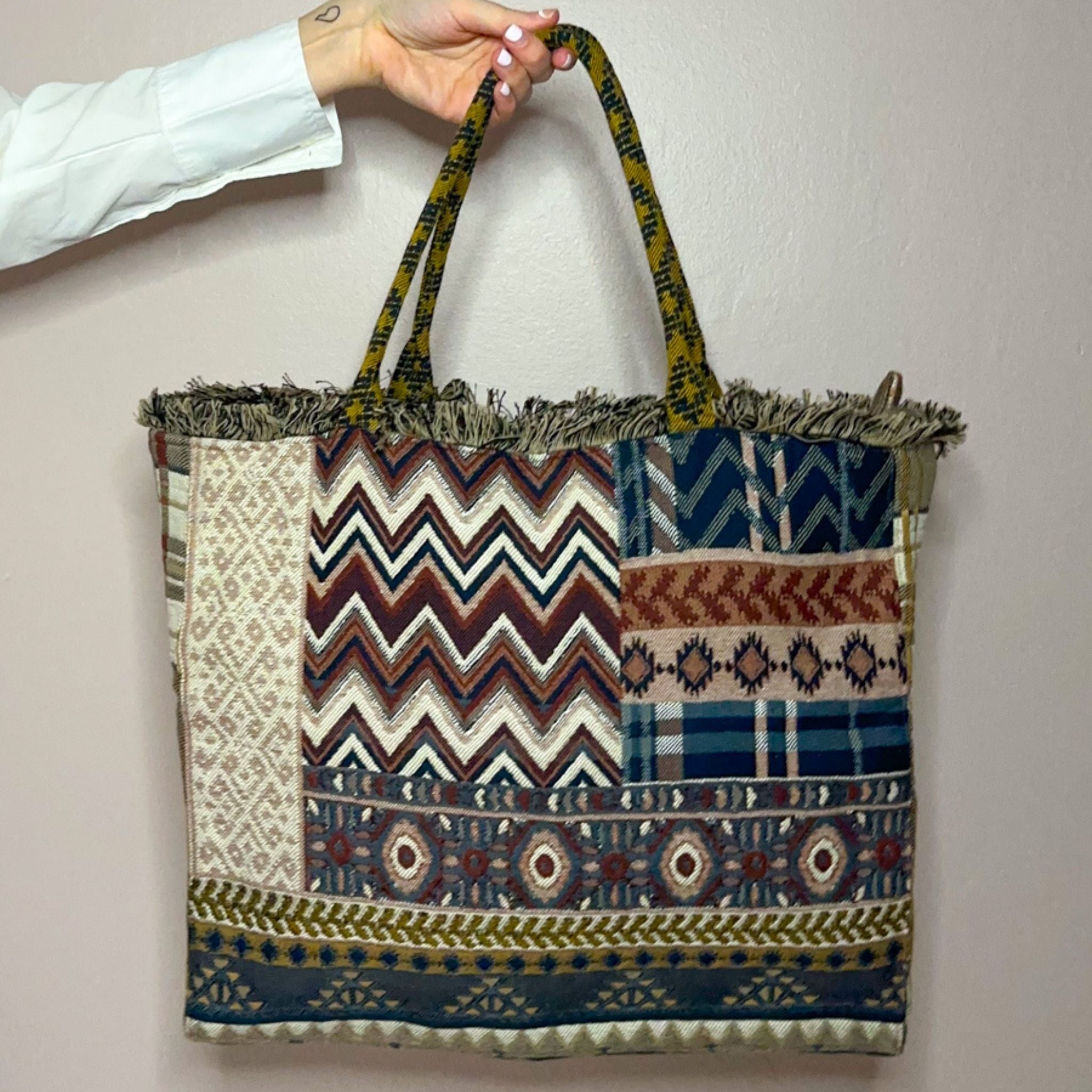Eminent Jacquard Bag - Beige Brown - Che Cose Belle