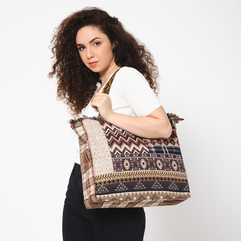 Eminent Jacquard Bag - Beige Brown - Che Cose Belle