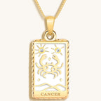 Emotional Being - White Enamel Cancer Card Necklace - Che Cose Belle