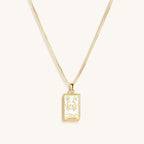 Emotional Being - White Enamel Cancer Card Necklace - Che Cose Belle