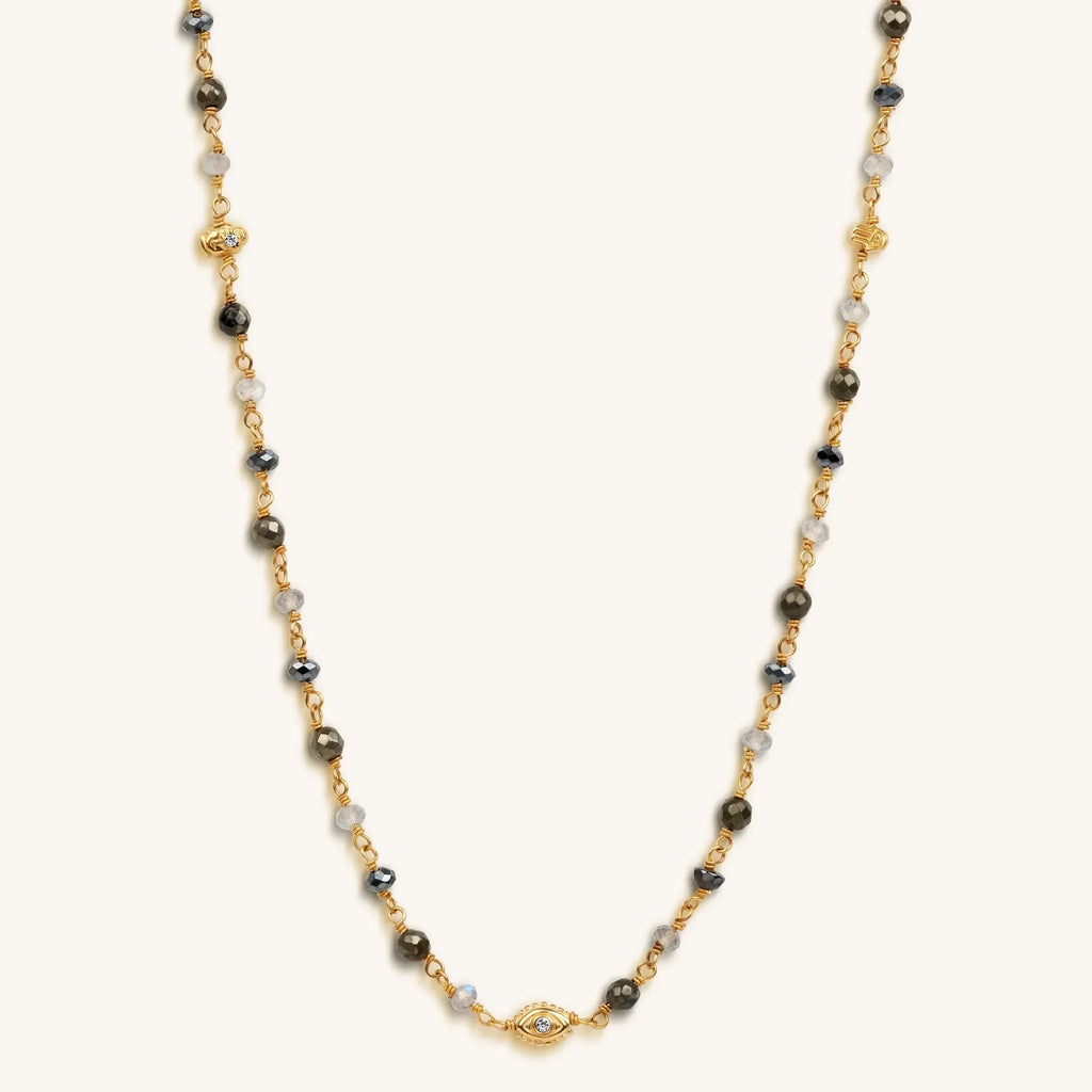 Energetic Spirit - Hematite Pyrite Labradorite Triple Protection Wrap - Che Cose Belle