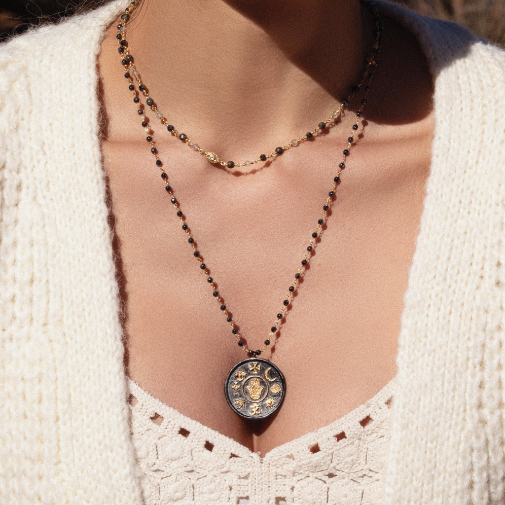 Energetic Spirit - Hematite Pyrite Labradorite Triple Protection Wrap - Che Cose Belle