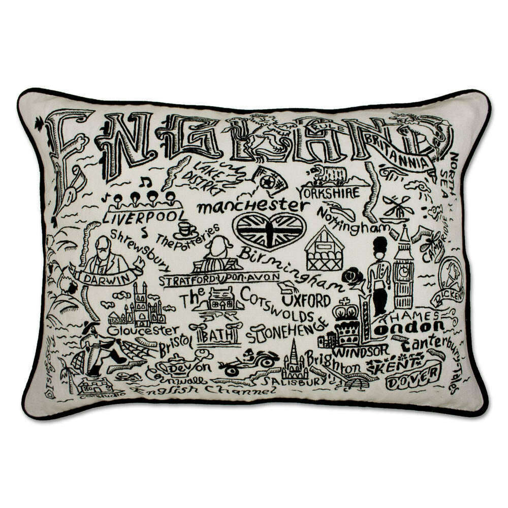 England Hand-Guided Machine Pillow by CatStudio - Che Cose Belle
