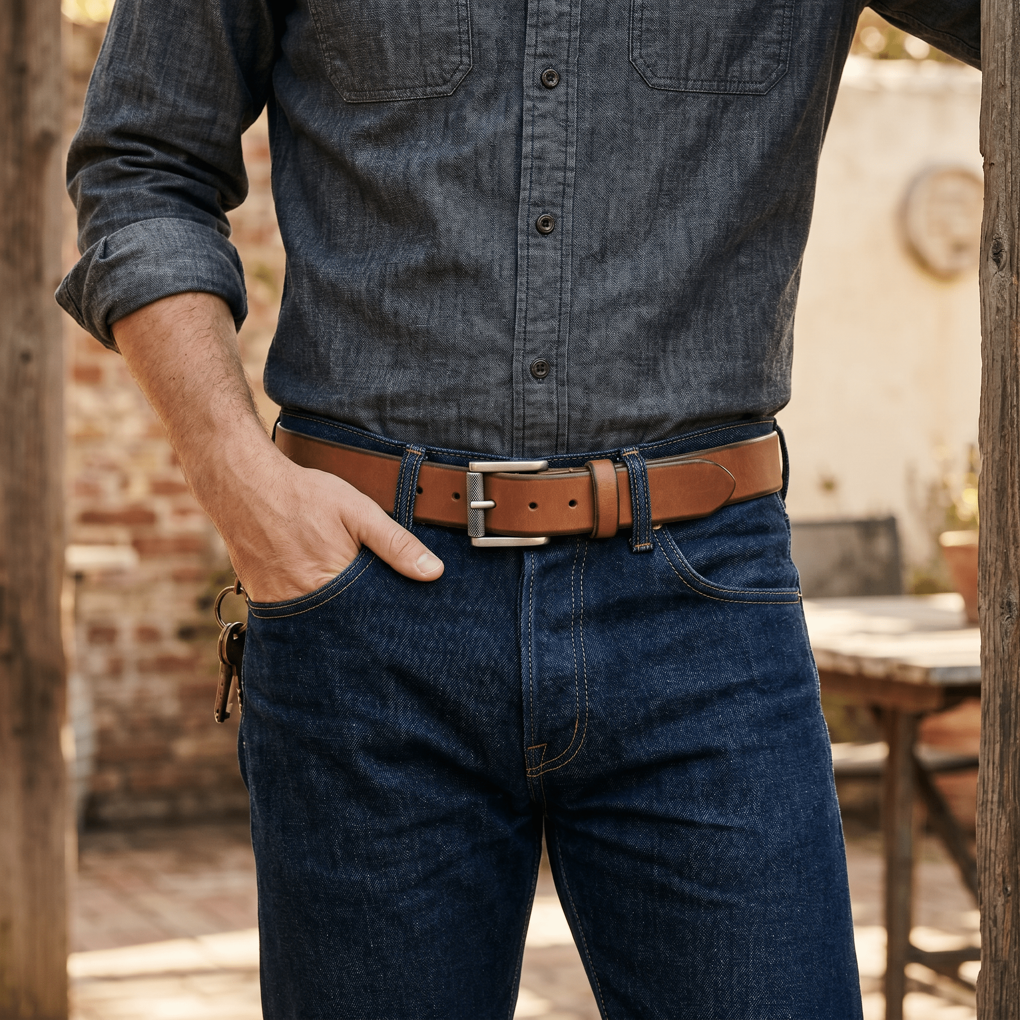 English Bevel Edge Jean Belt - Che Cose Belle