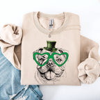English Bulldog, Adorable Dog, St Patrick's Day, Lucky, Irish Sweatshirt - Che Cose Belle